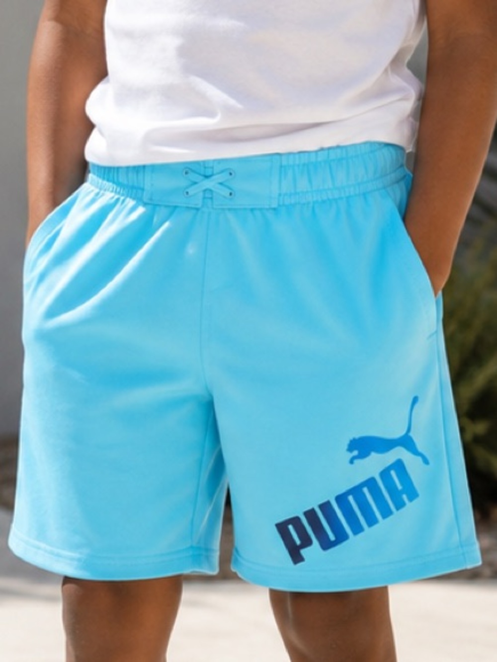 . Puma Boys Blue Quick Dry Swimming Trunks Shorts With Mesh Lining Size Medium